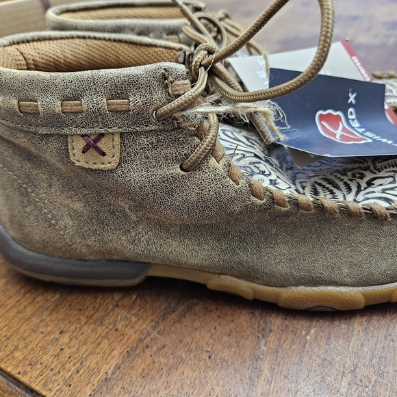 Twisted X Women's Floral Moccasins - Tan and Black - Picture 3 of 5